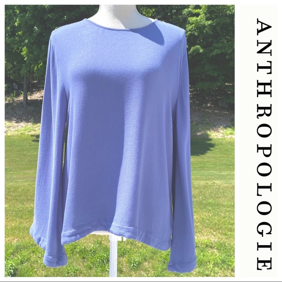 NWT Cloth & Stone Bell-Sleeve Top, Periwinkle Blue, Small - Picture 3 of 14